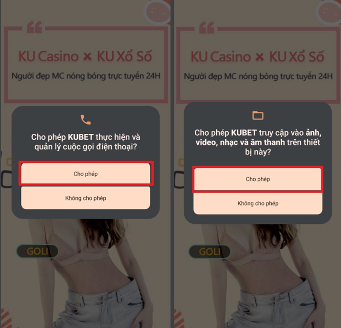 Tải KU11 net Chấp nhận cài đặt khi tải App KU11 net